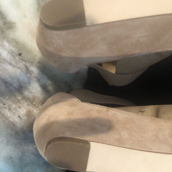 Sandy beige suede JCrew wedge shoes - Picture 3 of 4